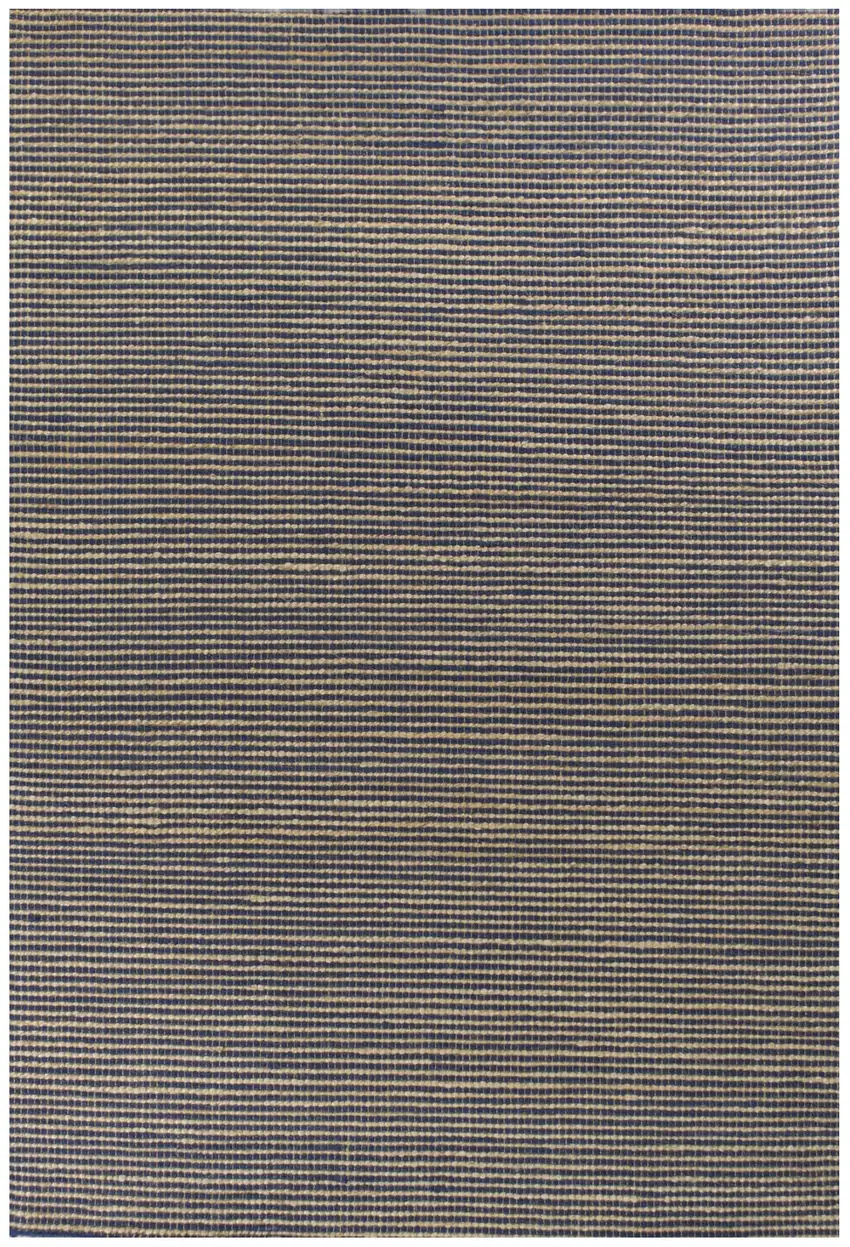 Blue And Beige Abstract Hand Woven Area Rug Photo 1