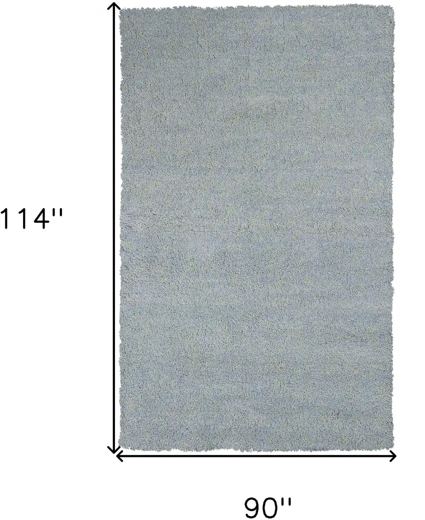 8'X10' Blue Heather Indoor Shag Rug Photo 6