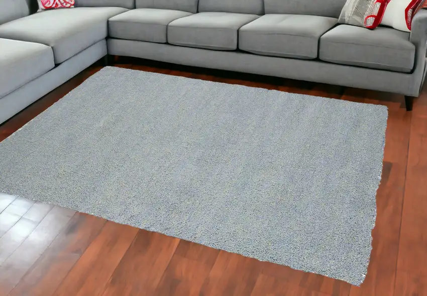 8'X11' Blue Heather Indoor Shag Rug Photo 2