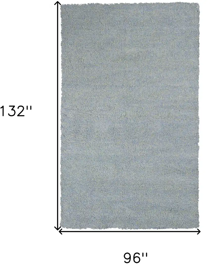 8'X11' Blue Heather Indoor Shag Rug Photo 6