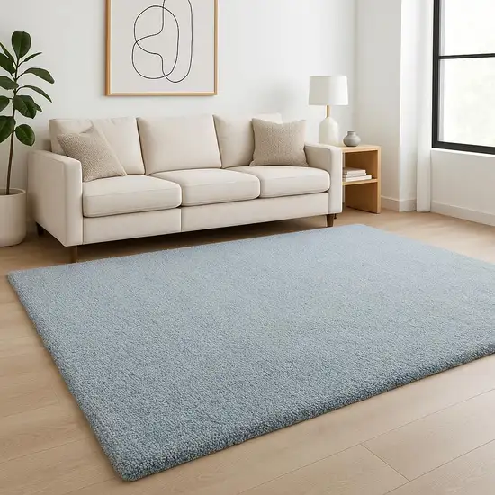 Blue Shag Hand Woven Area Rug Photo 1