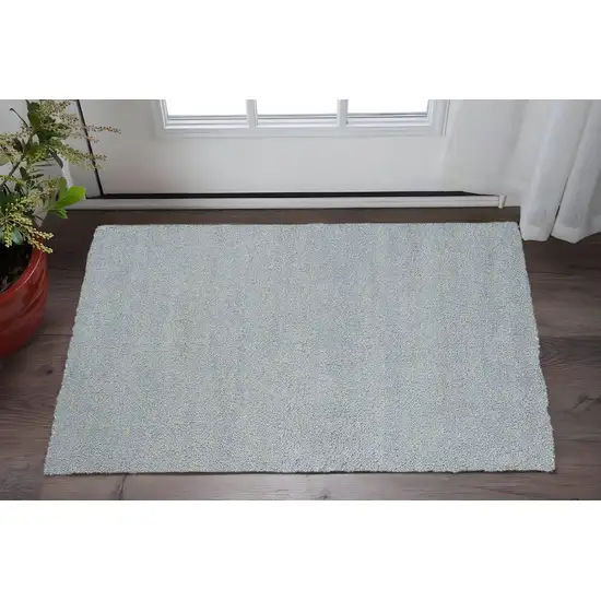 Blue Shag Hand Woven Area Rug Photo 1