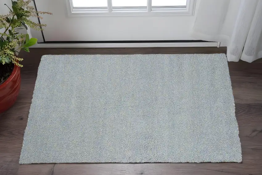 Blue Shag Hand Woven Area Rug Photo 1