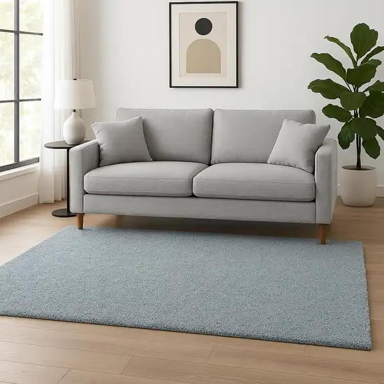 Blue Shag Hand Woven Area Rug Photo 1