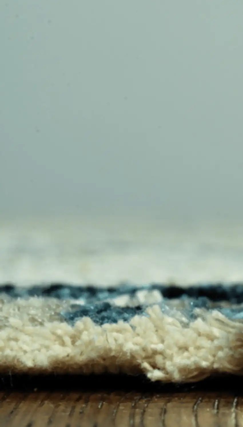 Blue Ivory Abstract Striped Area Rug Photo 5