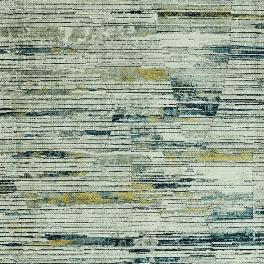 Ivory And Blue Abstract Area Rug Photo 7