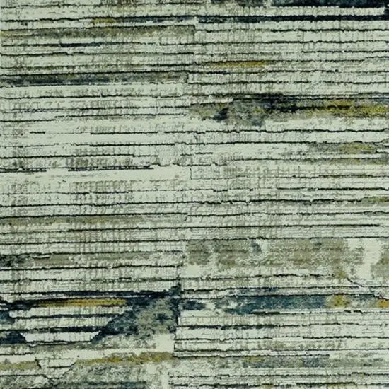 Ivory and Blue Abstract Area Rug Photo 4
