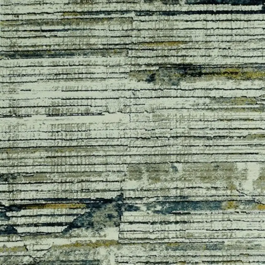 Ivory and Blue Abstract Area Rug Photo 4