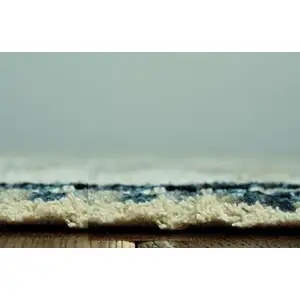Photo of Blue Ivory Abstract Striped Area Rug
