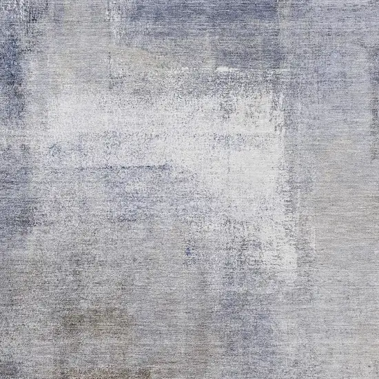 Blue Ivory And Beige Abstract Washable Area Rug With UV Protection Photo 3