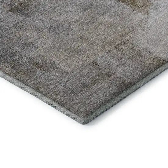 Blue Ivory And Beige Abstract Washable Area Rug With UV Protection Photo 7