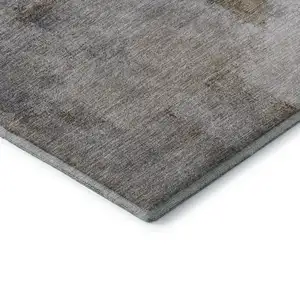 Photo of Blue Ivory And Beige Abstract Washable Area Rug With UV Protection