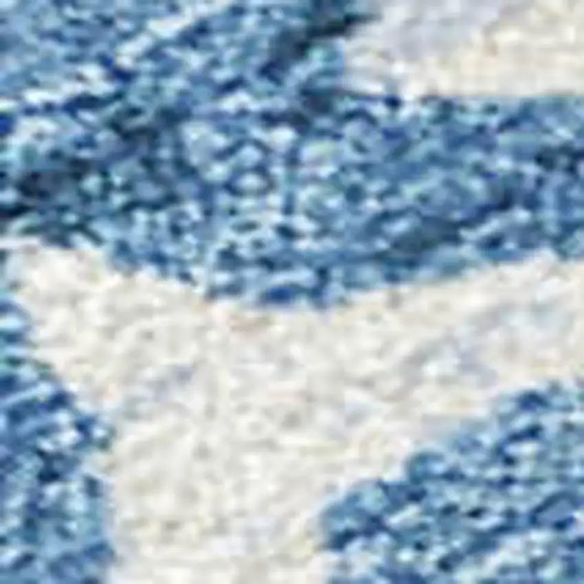 Blue Ivory And Brown Striped Washable Indoor Outdoor Area Rug Photo 2