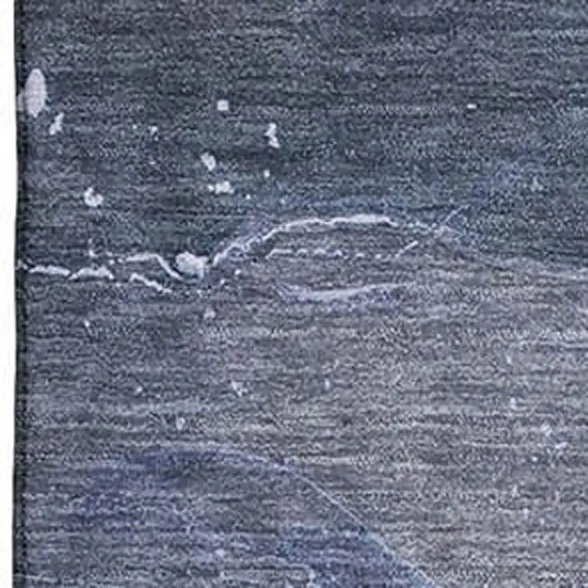 Blue Ivory And Charcoal Abstract Washable Area Rug With UV Protection Photo 3