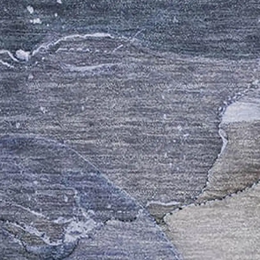 Blue Ivory And Charcoal Abstract Washable Area Rug With UV Protection Photo 3