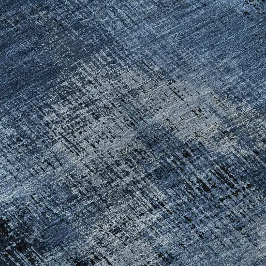 Blue Ivory And Charcoal Abstract Washable Area Rug With UV Protection Photo 9
