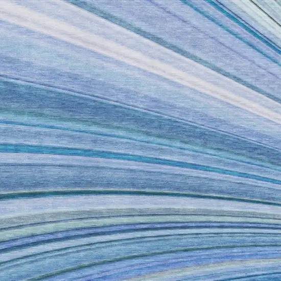 Blue Ivory And Gold Abstract Washable Area Rug With UV Protection Photo 7