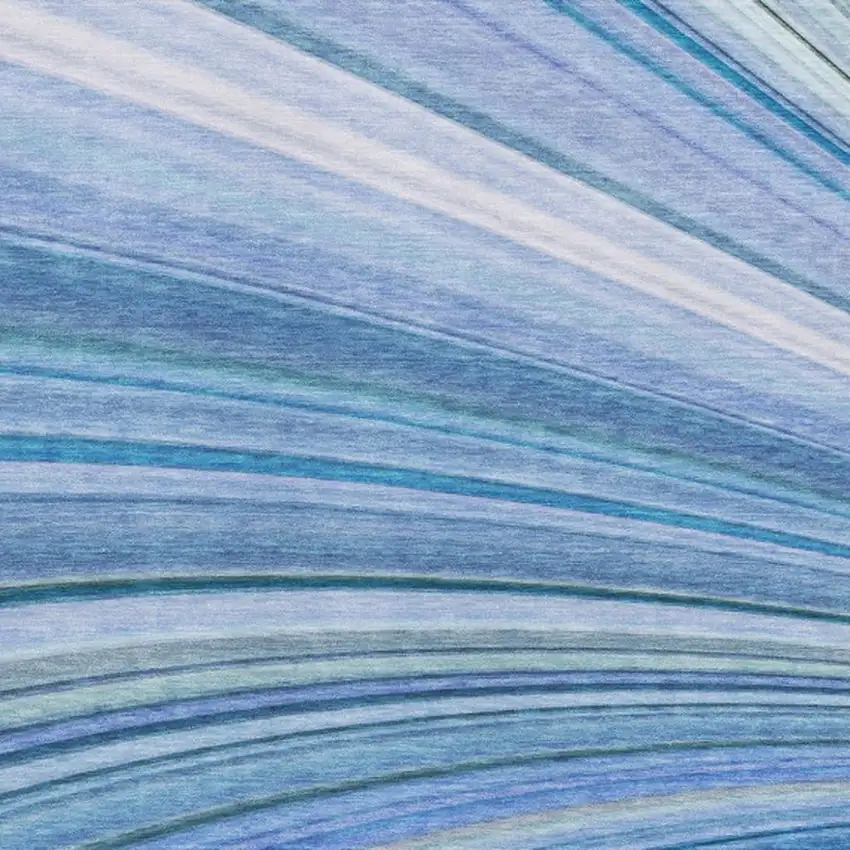 Blue Ivory And Gold Abstract Washable Area Rug With UV Protection Photo 7