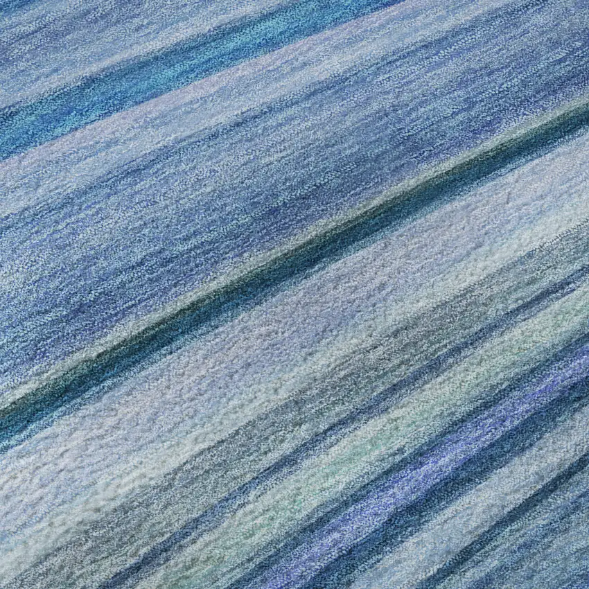 Blue Ivory And Gold Abstract Washable Area Rug With UV Protection Photo 3