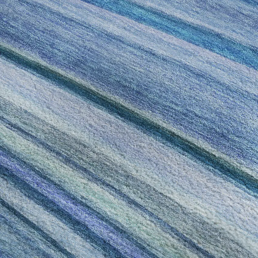 Blue Ivory And Gold Abstract Washable Area Rug With UV Protection Photo 4