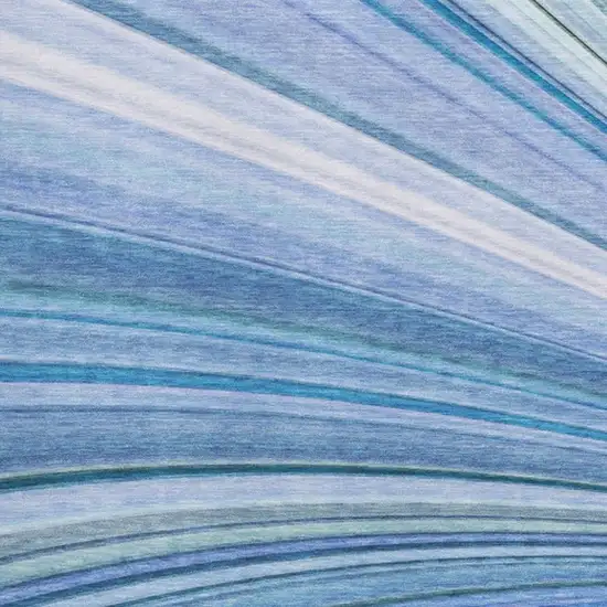 Blue Ivory And Gold Abstract Washable Area Rug With UV Protection Photo 5