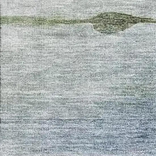 Blue Ivory And Gold Floral Washable Area Rug With UV Protection Photo 4