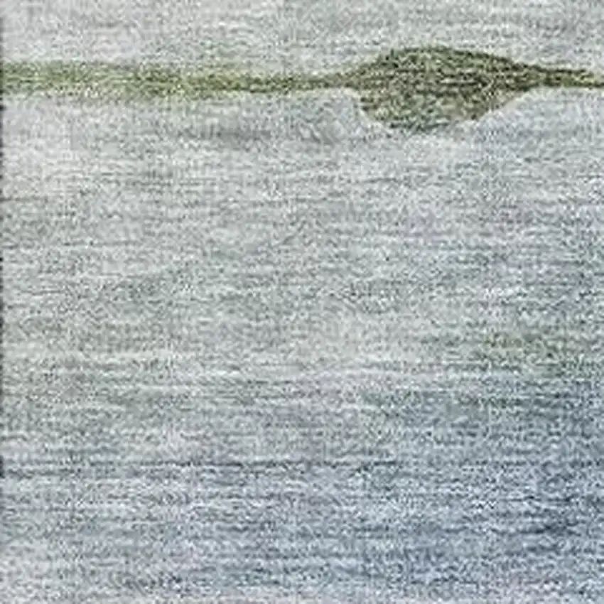 Blue Ivory And Gold Floral Washable Area Rug With UV Protection Photo 4