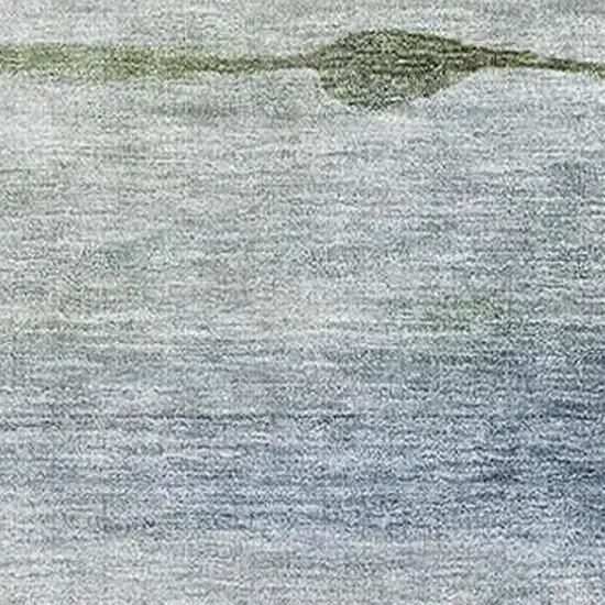 Blue Ivory And Gold Floral Washable Area Rug With UV Protection Photo 4