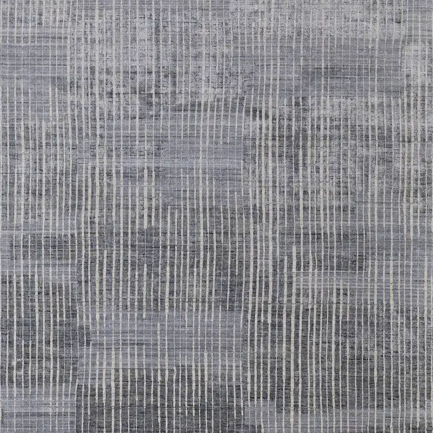 Blue Ivory And Gray Abstract Hand Woven Distressed Area Rug Photo 4