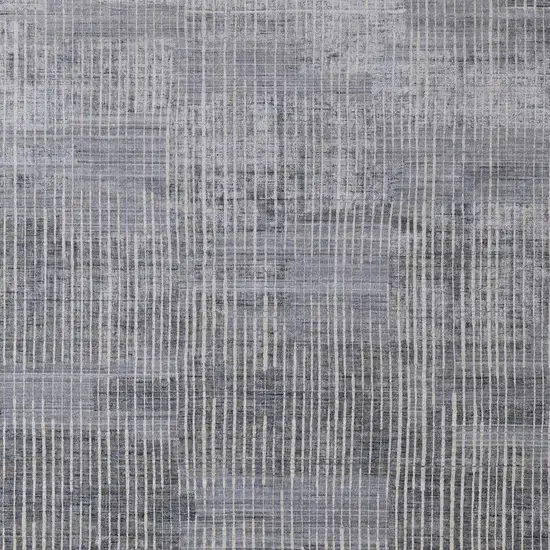 Blue Ivory And Gray Abstract Hand Woven Distressed Area Rug Photo 4
