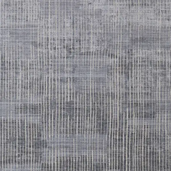 Blue Ivory And Gray Abstract Hand Woven Distressed Area Rug Photo 9