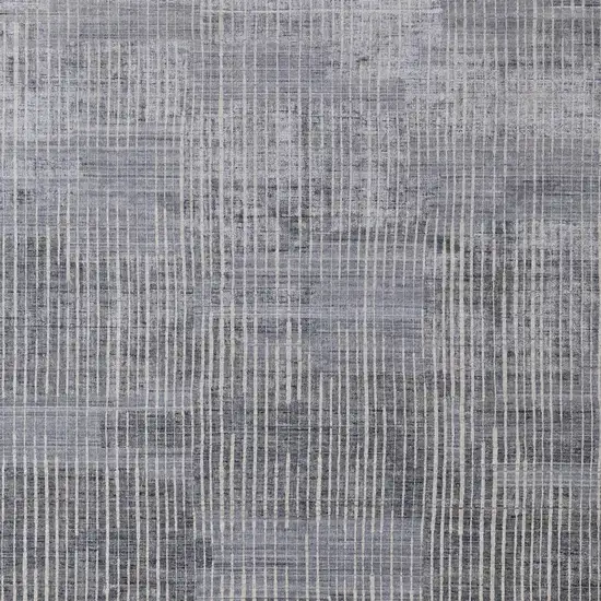 Blue Ivory And Gray Abstract Hand Woven Distressed Area Rug Photo 4