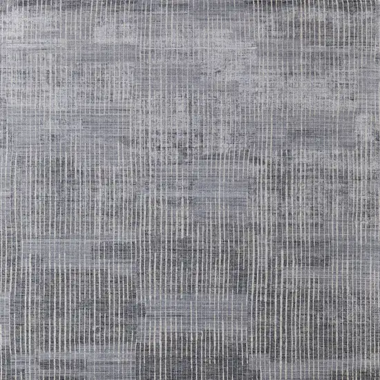 Blue Ivory And Gray Abstract Hand Woven Distressed Area Rug Photo 9
