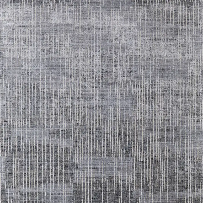 Blue Ivory And Gray Abstract Hand Woven Distressed Area Rug Photo 9