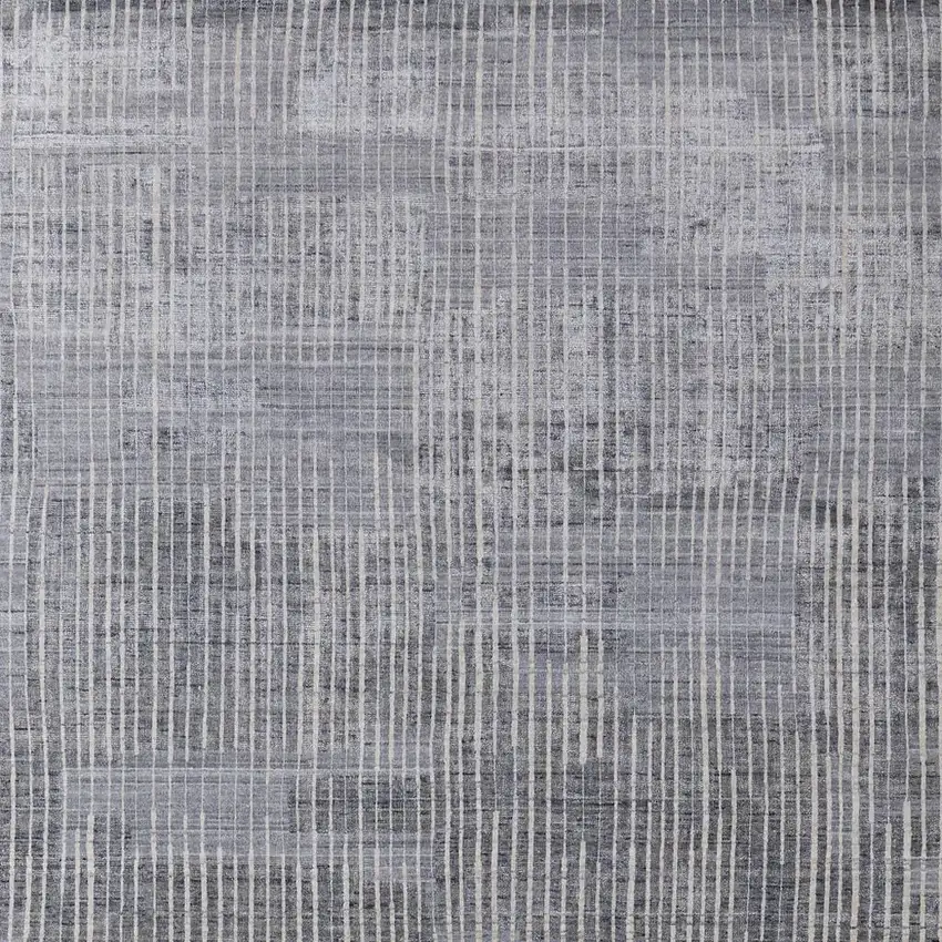 Blue Ivory And Gray Abstract Hand Woven Distressed Area Rug Photo 4