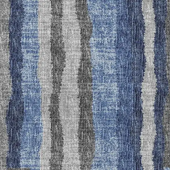Blue Ivory And Gray Abstract Washable Area Rug With UV Protection Photo 4