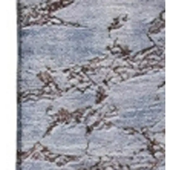 Blue Ivory And Gray Abstract Washable Area Rug With UV Protection Photo 3