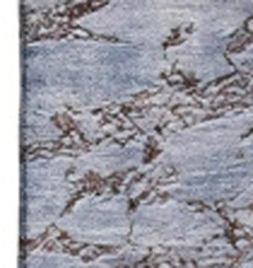 Blue Ivory And Gray Abstract Washable Area Rug With UV Protection Photo 3