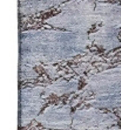 Blue Ivory And Gray Abstract Washable Area Rug With UV Protection Photo 5