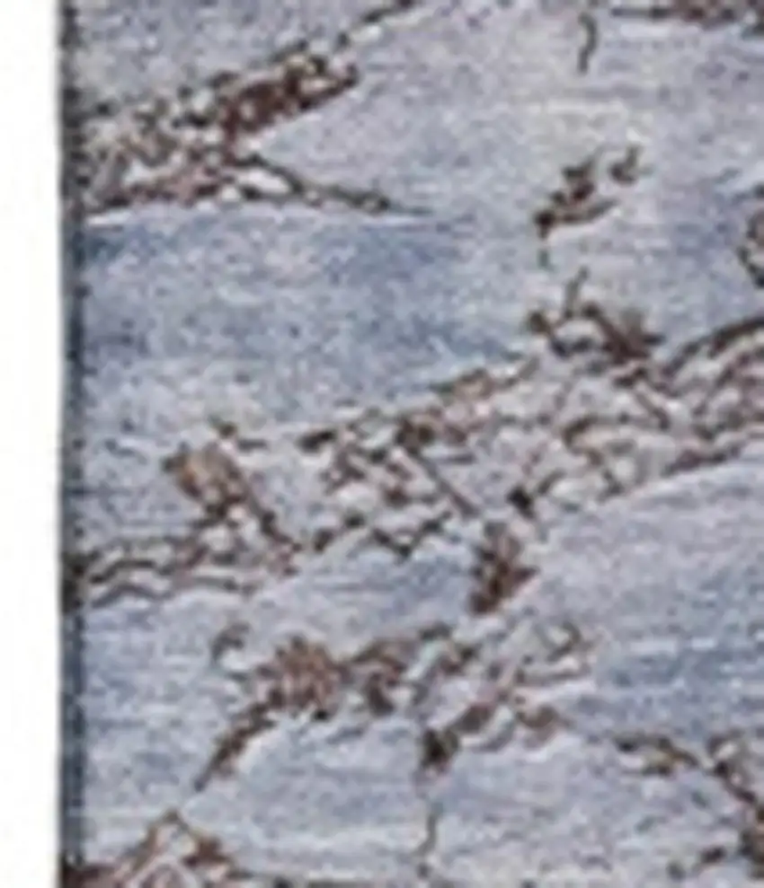 Blue Ivory And Gray Abstract Washable Area Rug With UV Protection Photo 5