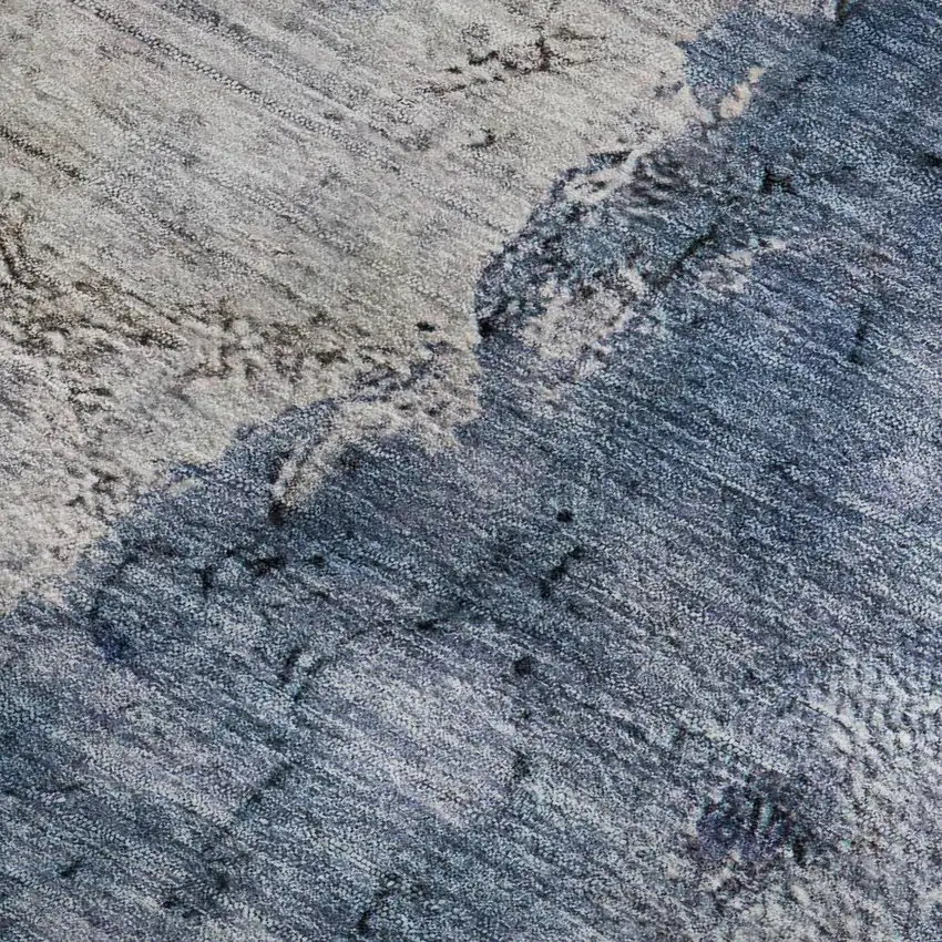 Blue Ivory And Gray Abstract Washable Area Rug With UV Protection Photo 4