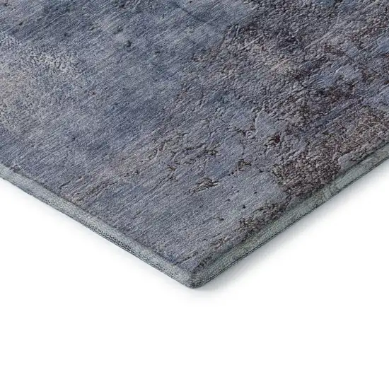 Blue Ivory And Gray Abstract Washable Area Rug With UV Protection Photo 7