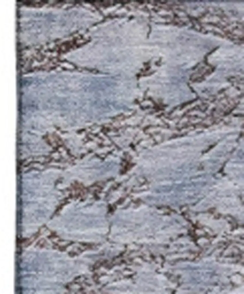 Blue Ivory And Gray Abstract Washable Area Rug With UV Protection Photo 6