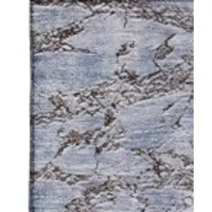 Photo of Blue Ivory And Gray Abstract Washable Area Rug With UV Protection