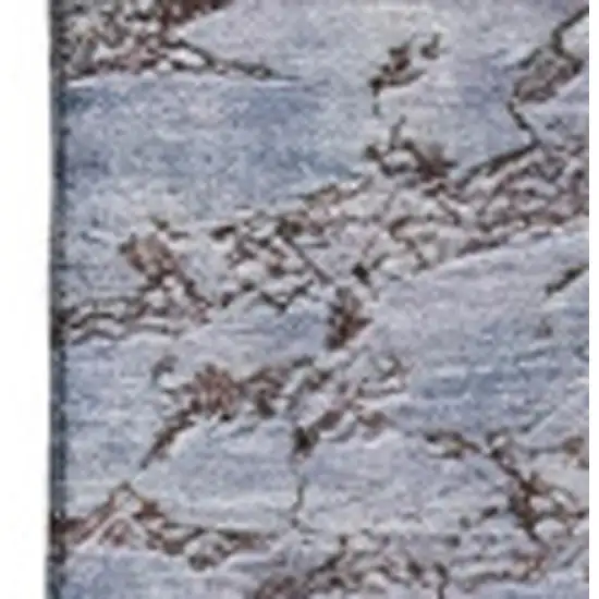 Blue Ivory And Gray Abstract Washable Area Rug With UV Protection Photo 3