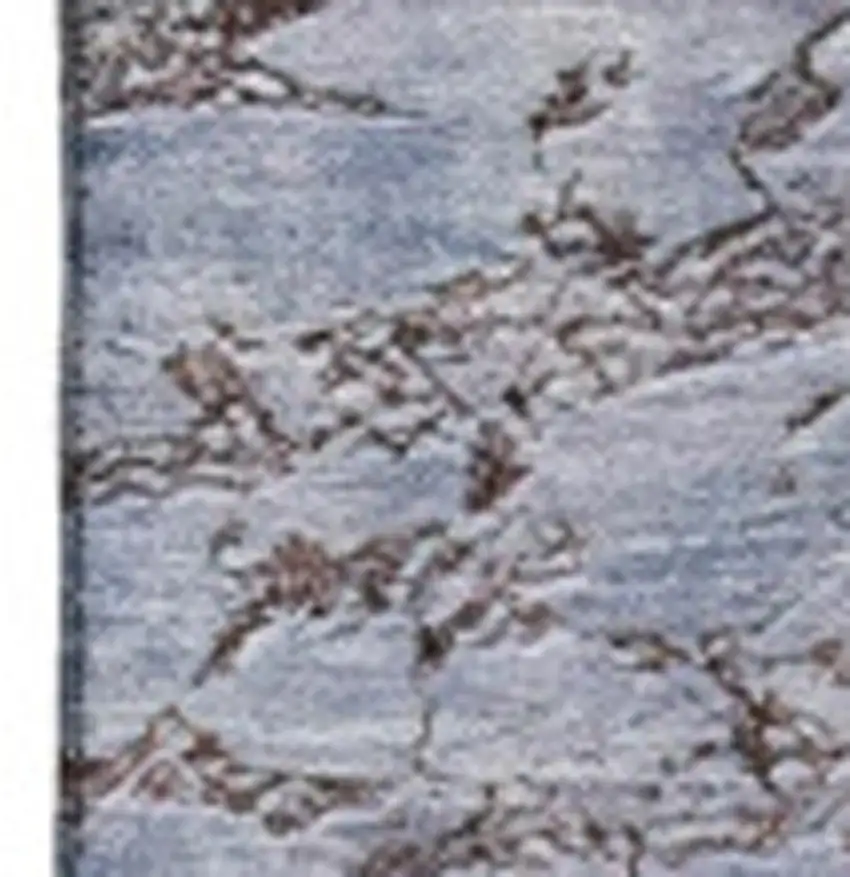 Blue Ivory And Gray Abstract Washable Area Rug With UV Protection Photo 3