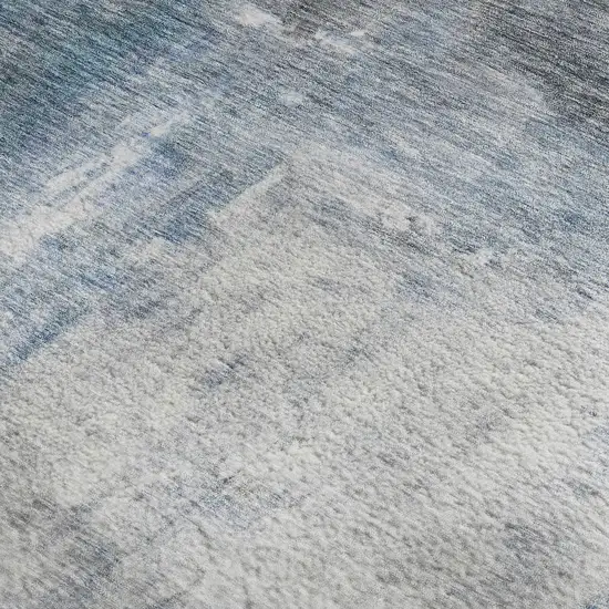 Blue Ivory And Gray Abstract Washable Area Rug With UV Protection Photo 2