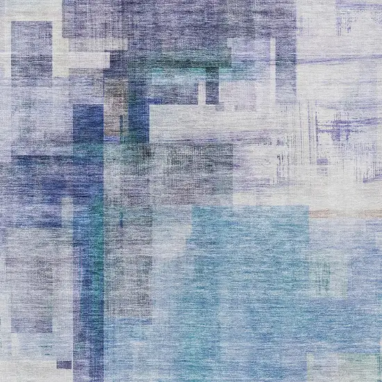 Blue Ivory And Gray Abstract Washable Indoor Outdoor Area Rug Photo 5