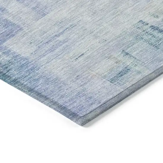 Blue Ivory And Gray Abstract Washable Indoor Outdoor Area Rug Photo 4
