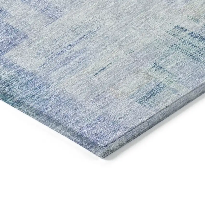 Blue Ivory And Gray Abstract Washable Indoor Outdoor Area Rug Photo 4